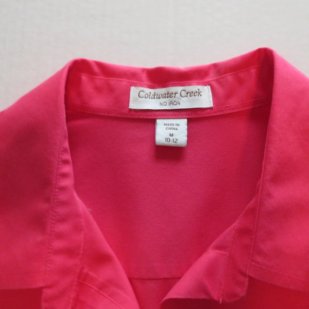 🔥HP🔥Coldwater Creek Pinkish Red Shirt, Button Down, Roll-Tab Sleeves, Sz M (… - Picture 9 of 9